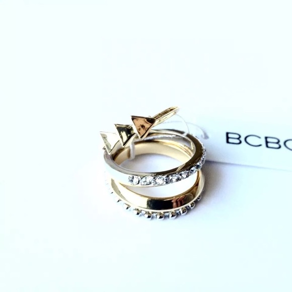 BCBGENERATION STACKABLE RINGS GOLD SILVER TONED - Picture 3 of 4